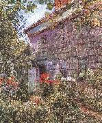 Childe Hassam Old House and Garden at East Hampton, Long Island France oil painting reproduction
